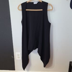 Prairie Cotton Black Sleeveless Baby Ribbed Open Vest 100% Cotton Size Small